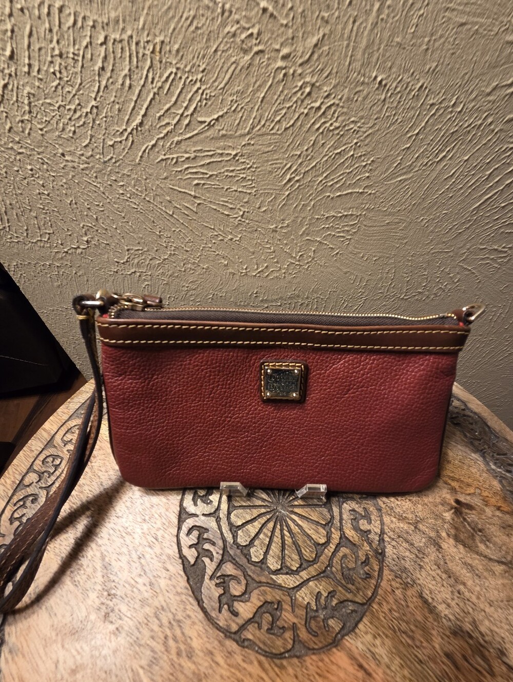 Dooney & Bourke Dark Red Leather Wristlet